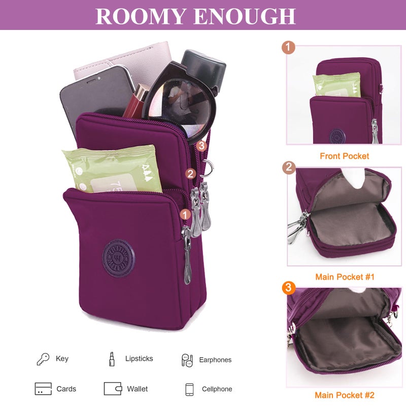 WITERY Small Crossbody Bags for Women - Waterproof Crossboby Purses Mini Shoulder Bag with Adjustable Strap, Nylon Arm Bag Cell Phone Purse Pouch for Travel - Image 5